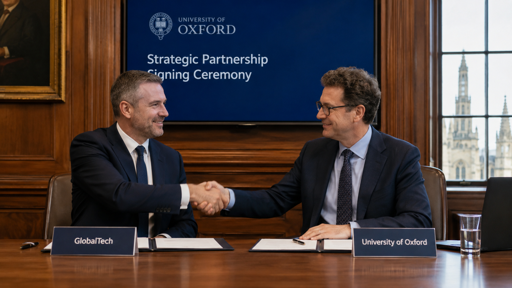 Academic partners in a research discussion
