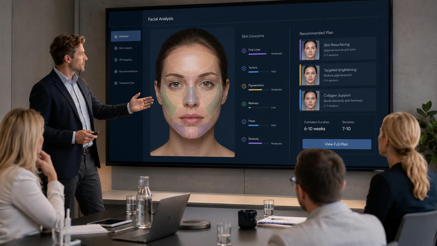 Treatment planning screen with predictive analysis